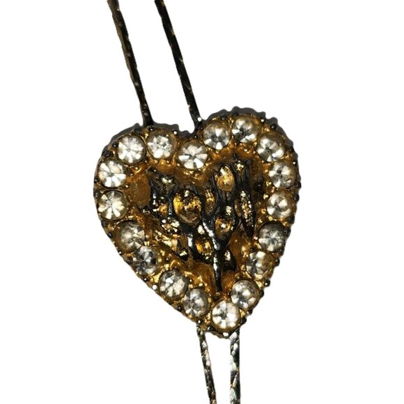 Heart/nugget w/ Rhinestones -styled Bolero necklace - Picture 5 of 6